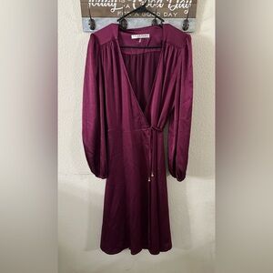Elegant Burgundy Wrap Dress